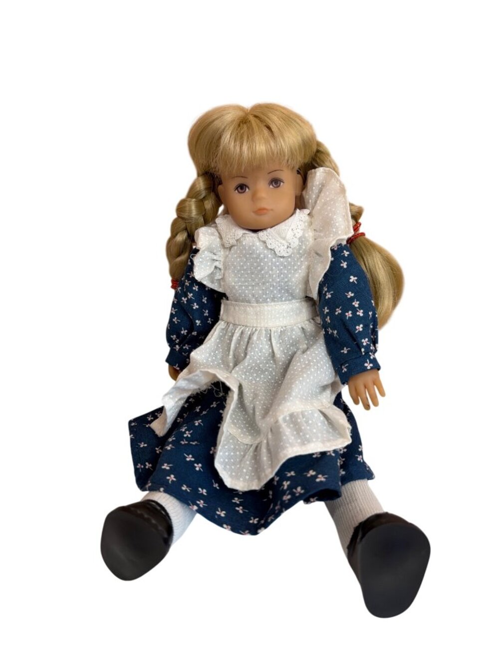 Bella Collectible Doll 1960s France Blonde Hair Braids Blue Dress W/ Shoes 13"